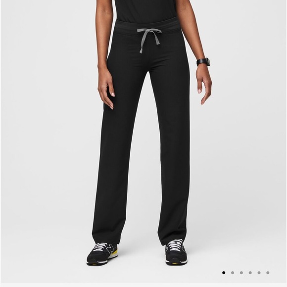 Figs Black Straight Leg Performance Pants - Picture 1 of 7